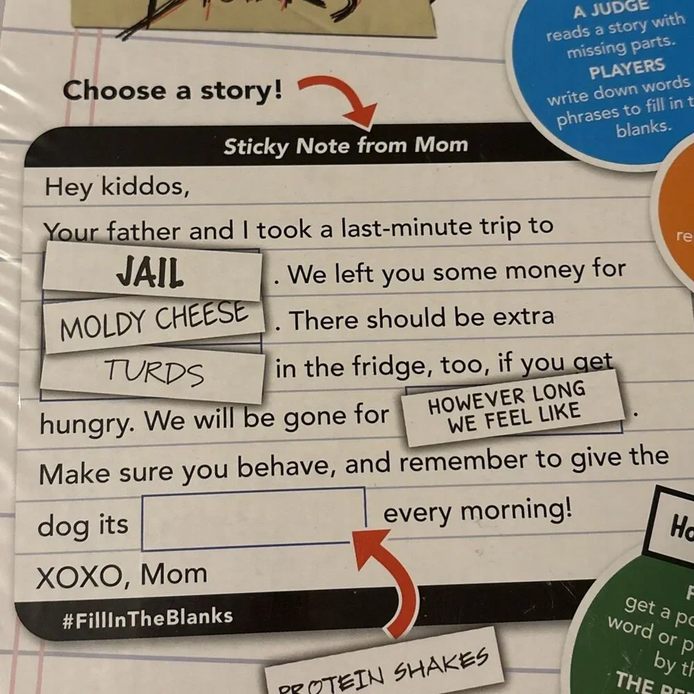 FILL IN THE BLANKS Crazy Party Game 3+ Players Ages 8+ By WhatDoYouMeme SEALED